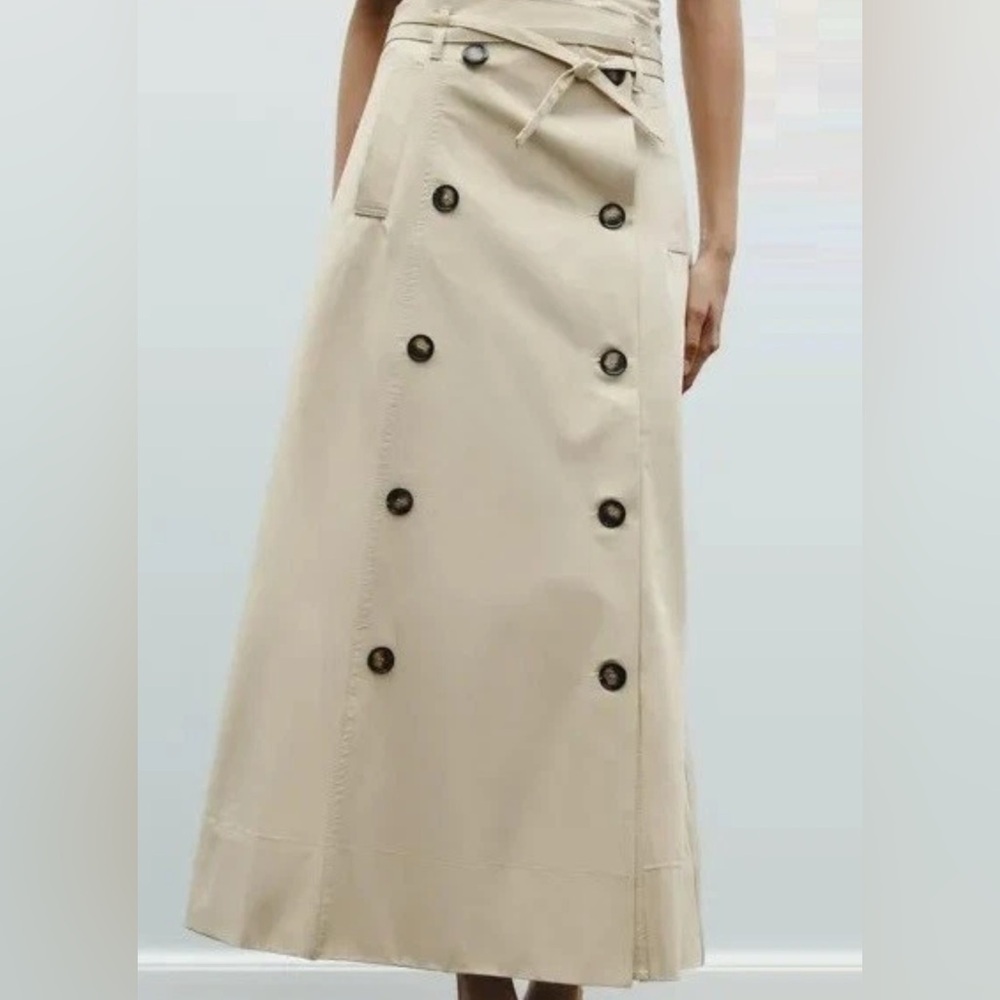 🔥🔥Zara Beige Button-Down Women's Skirt - Picture 4 of 6